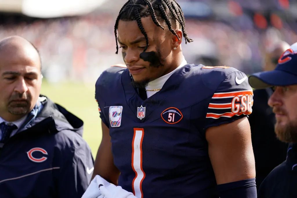 Justin Fields will be out 'however long it takes' for grip strength to return