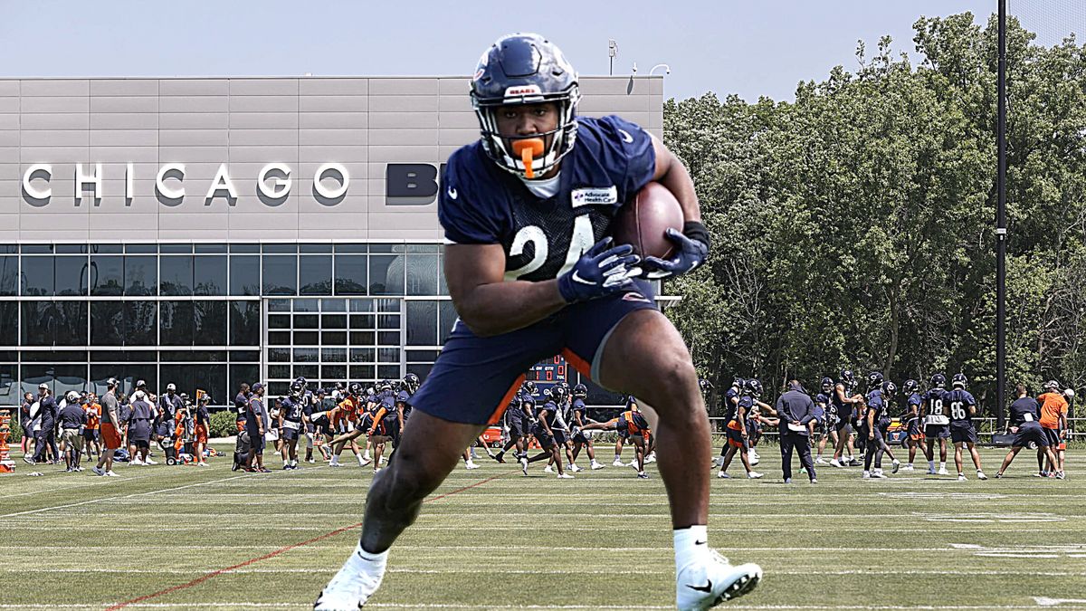 WATCH: RB Khalil Herbert smokes LB Nicholas Morrow in receiving drill