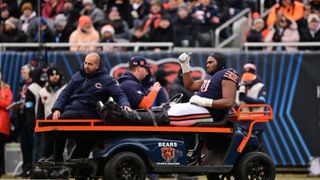 Chicago Bears OT Braxton Jones Injury Update: Latest News and Recovery Timeline (News). Photo by Daniel Bartel-Imagn Images